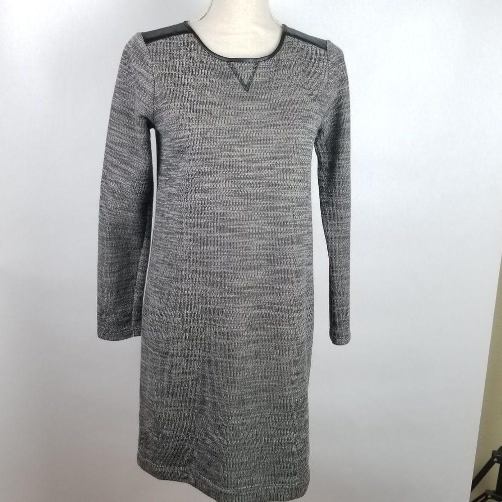 Loft blk/wht Tweed Dress w Long Slvs Sz SP